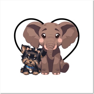 Elephant and Dog Friends Posters and Art